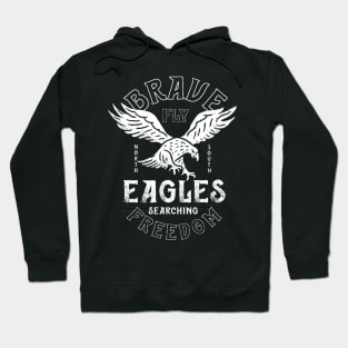 Brave Eagles Fly for Freedom Patriotic USA American Eagle Hoodie